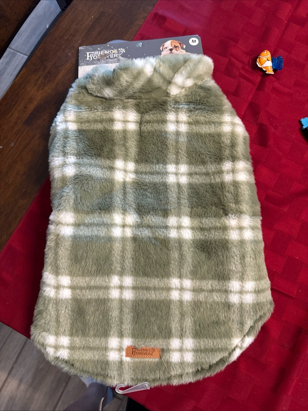 Dogs  Olive Plaid fleece  Fur Jacket